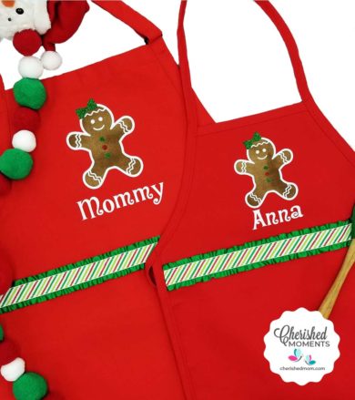 Christmas Gingerbread Aprons-Mommy and Me