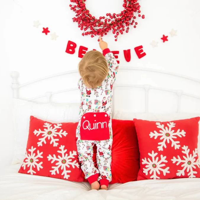 santa print pjs