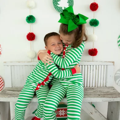 green stripe pjs