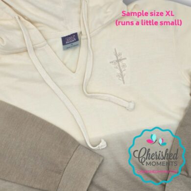 Floral Cross Ombre Hoodie